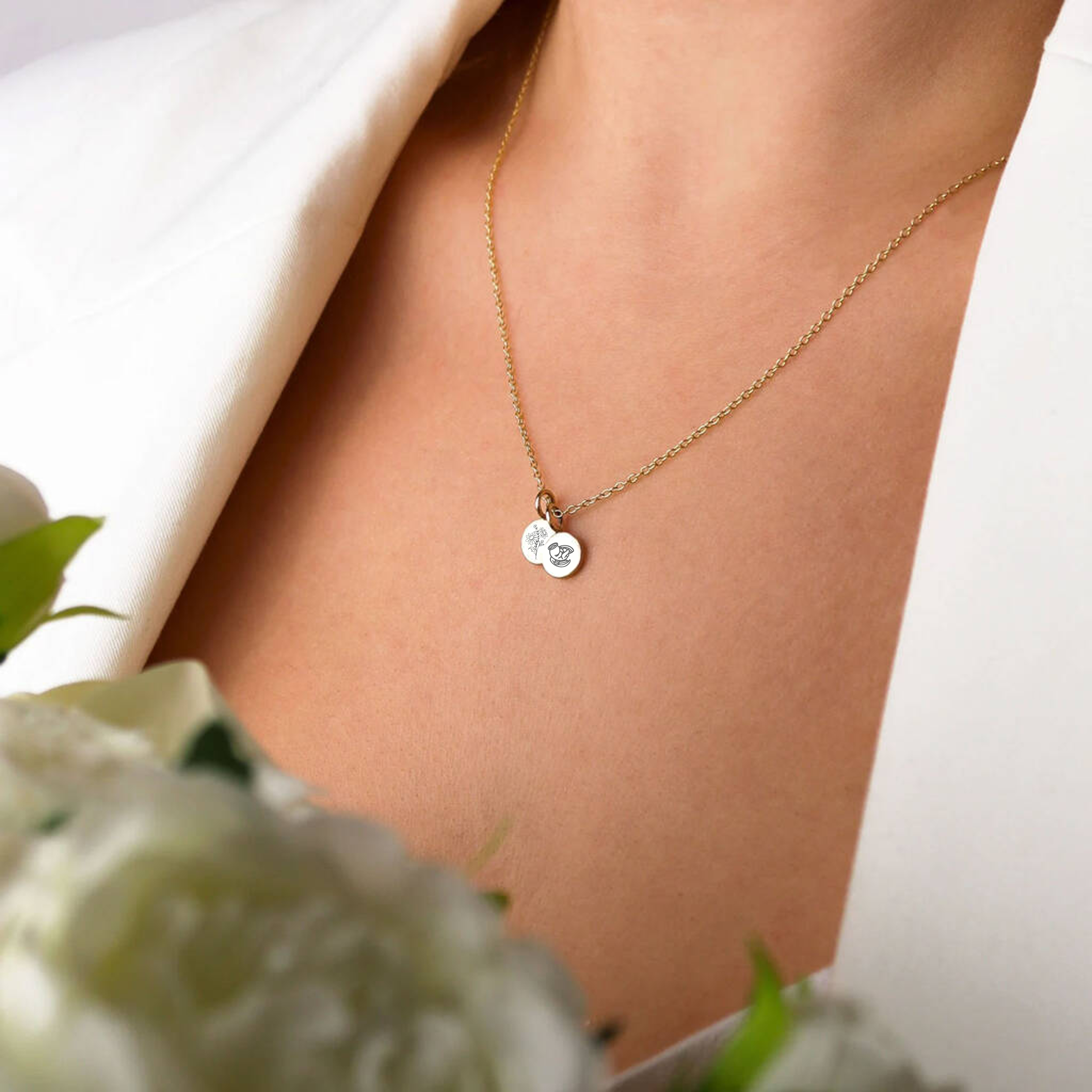 Baby loss, Birth Flower Memorial Necklace