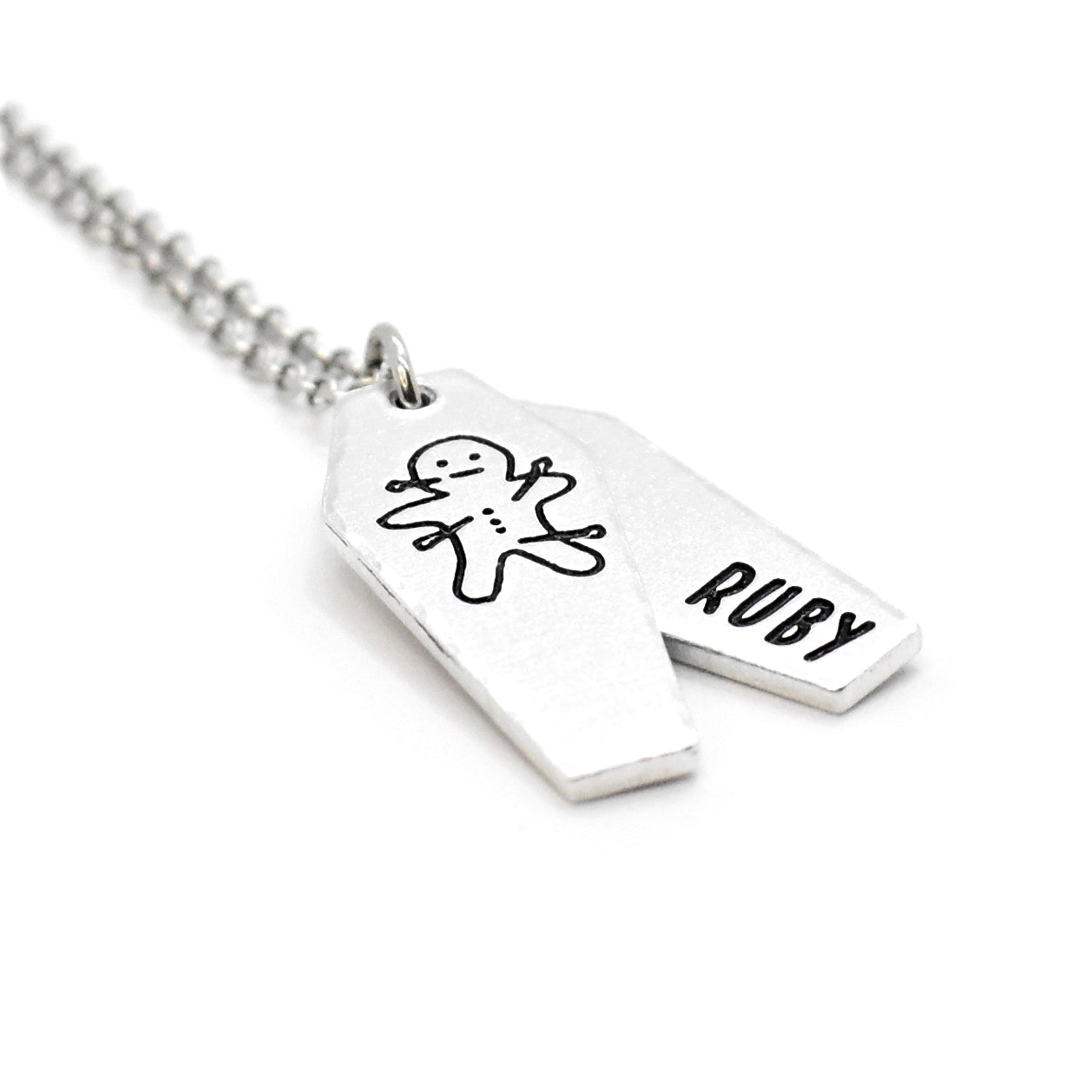 Cursed, Damned Voodoo Doll Coffin Necklace