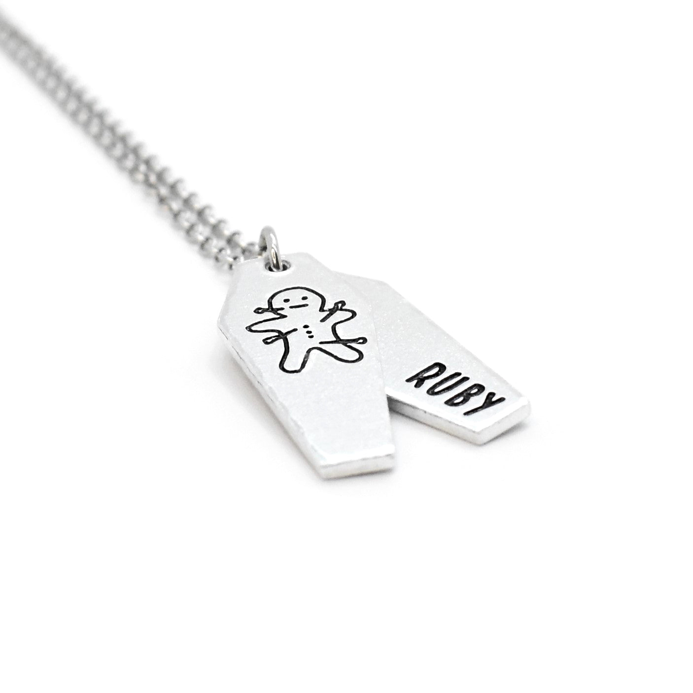 Cursed, Damned Voodoo Doll Coffin Necklace