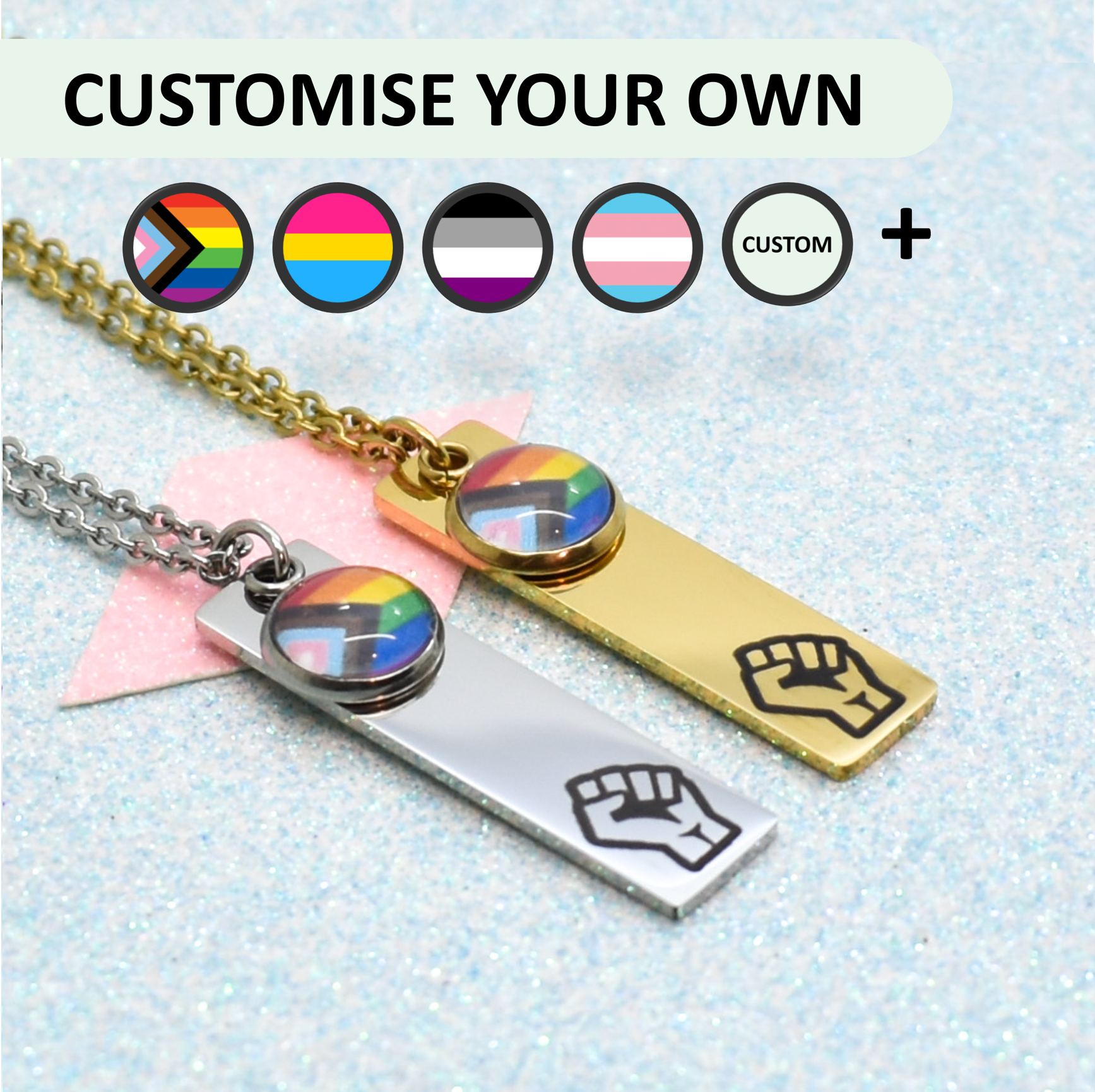 Resist Pride Necklace - Choice of pride flags