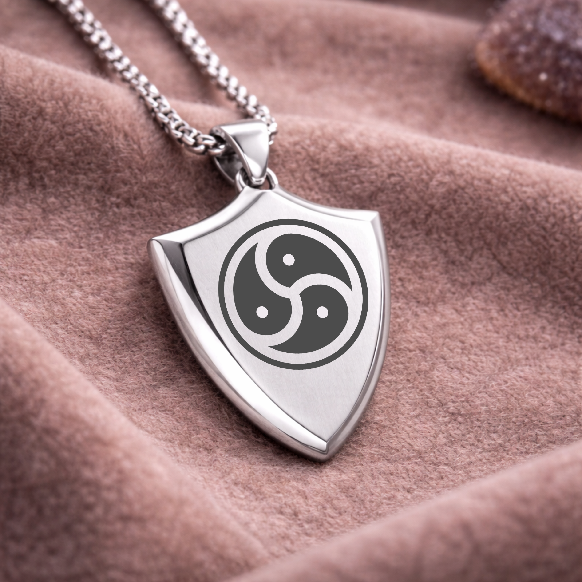 Custom Shield Pendant Necklace - Custom Dynamic Symbols (Adult 18+)