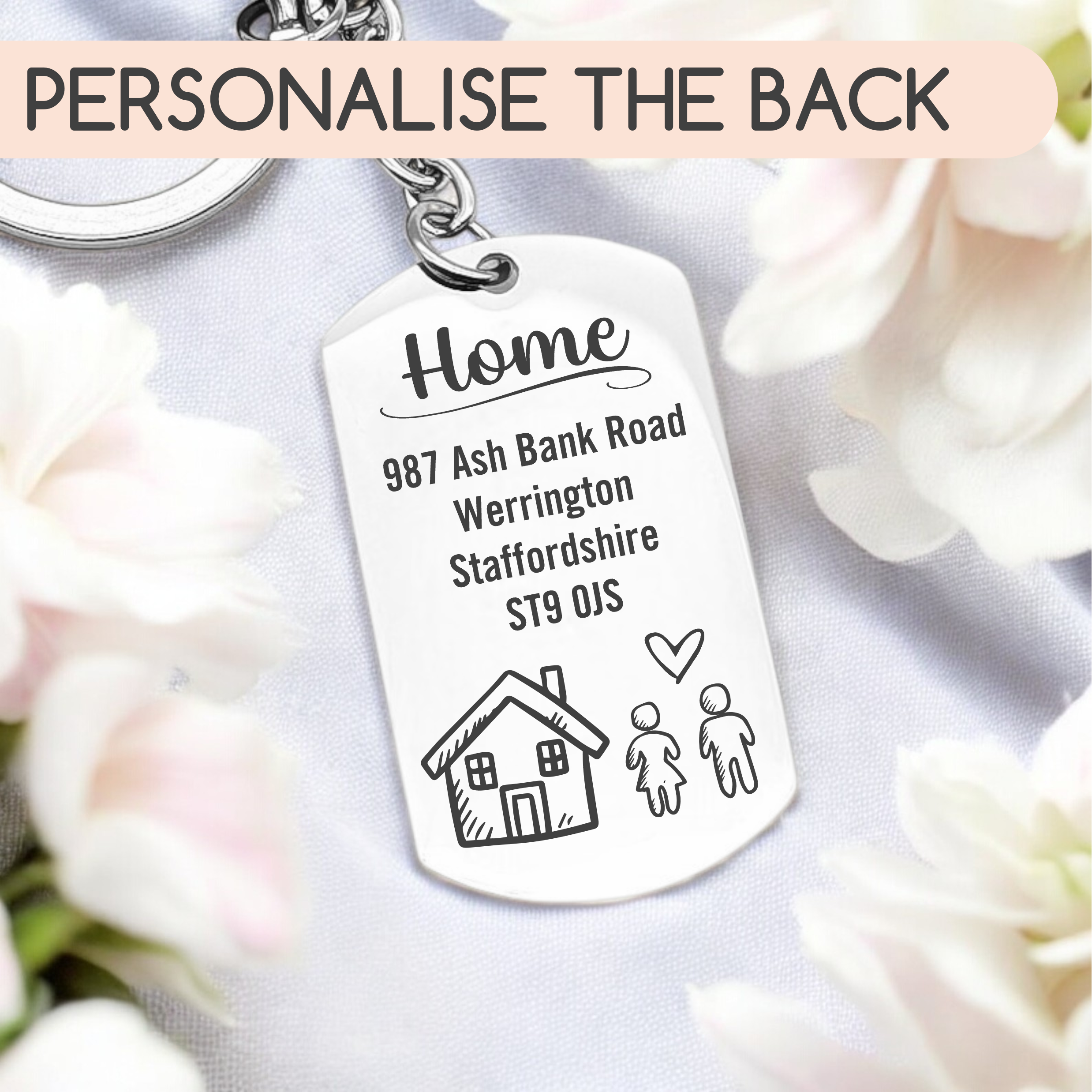 Personalised, New Home Key Ring