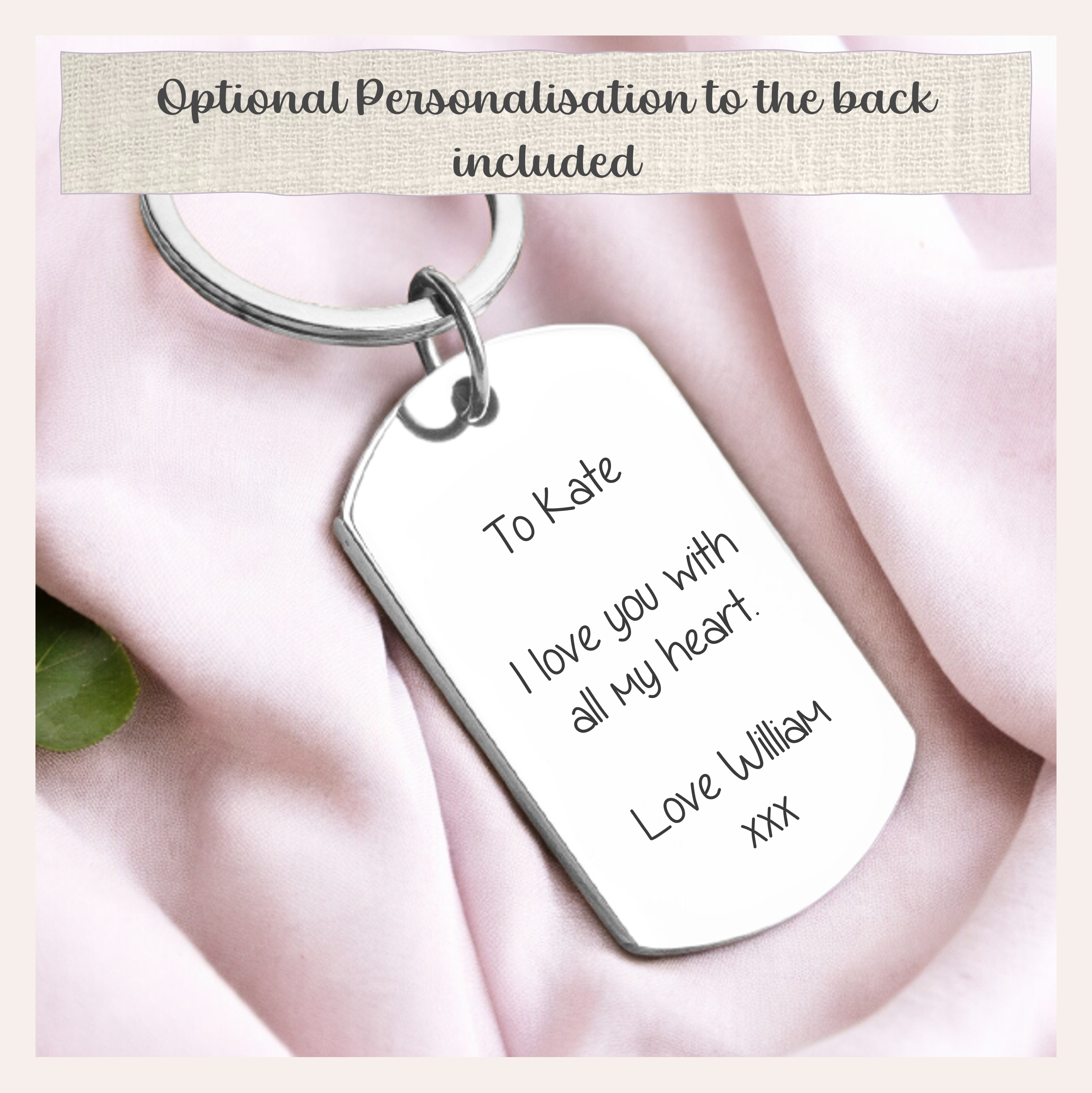 I love you a latte, cute Key Ring - Optional Personalisation