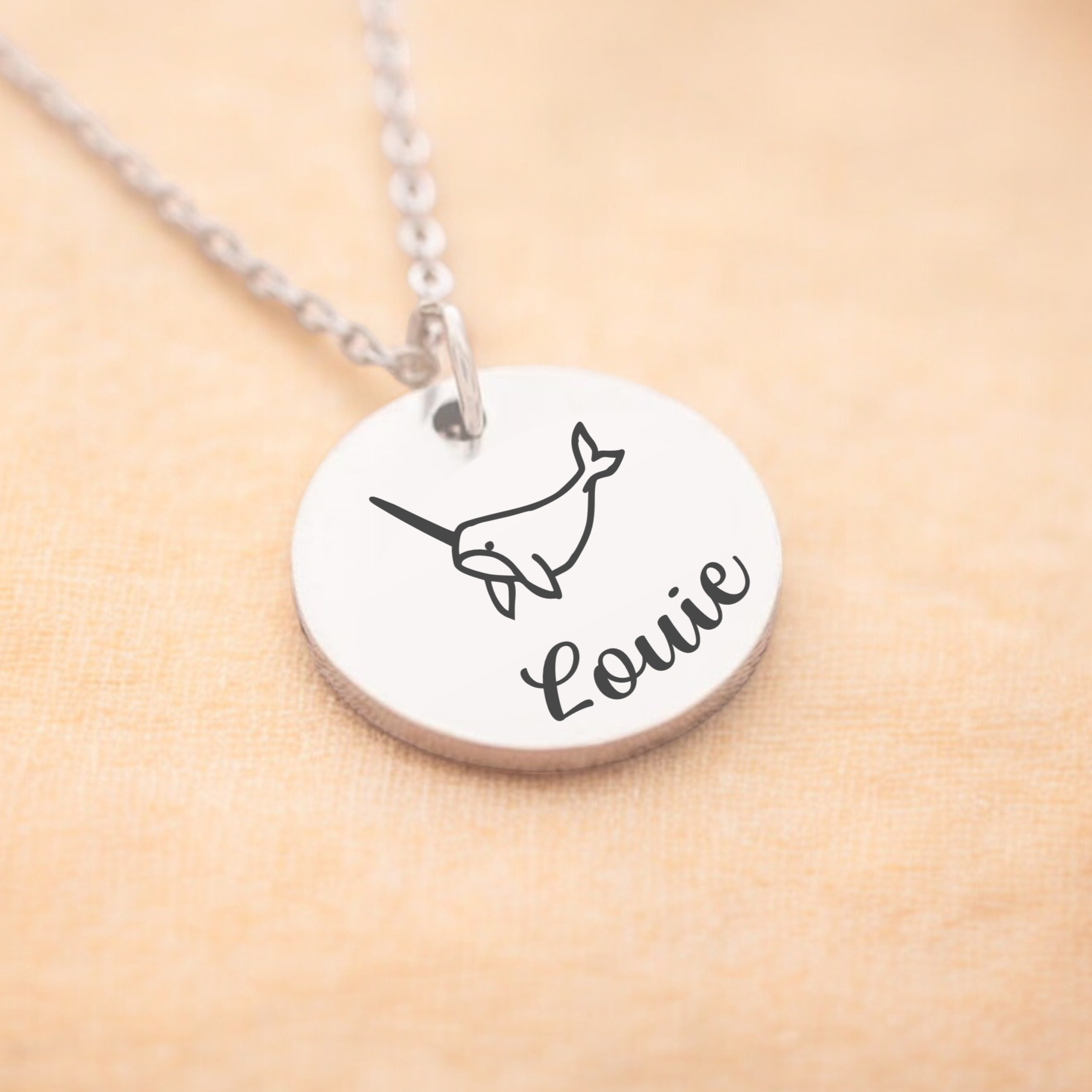 Personalised Narwhal Inspired Necklace