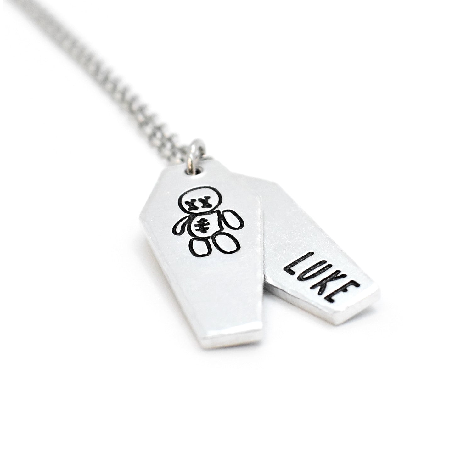 Cursed, Voodoo Doll Coffin Necklace