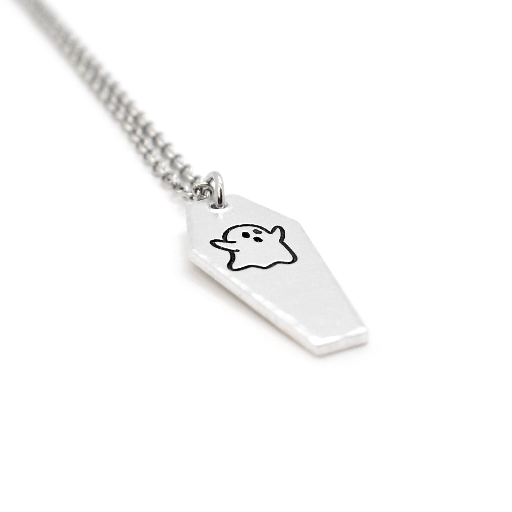 Macabre, Ghostly Coffin Necklace