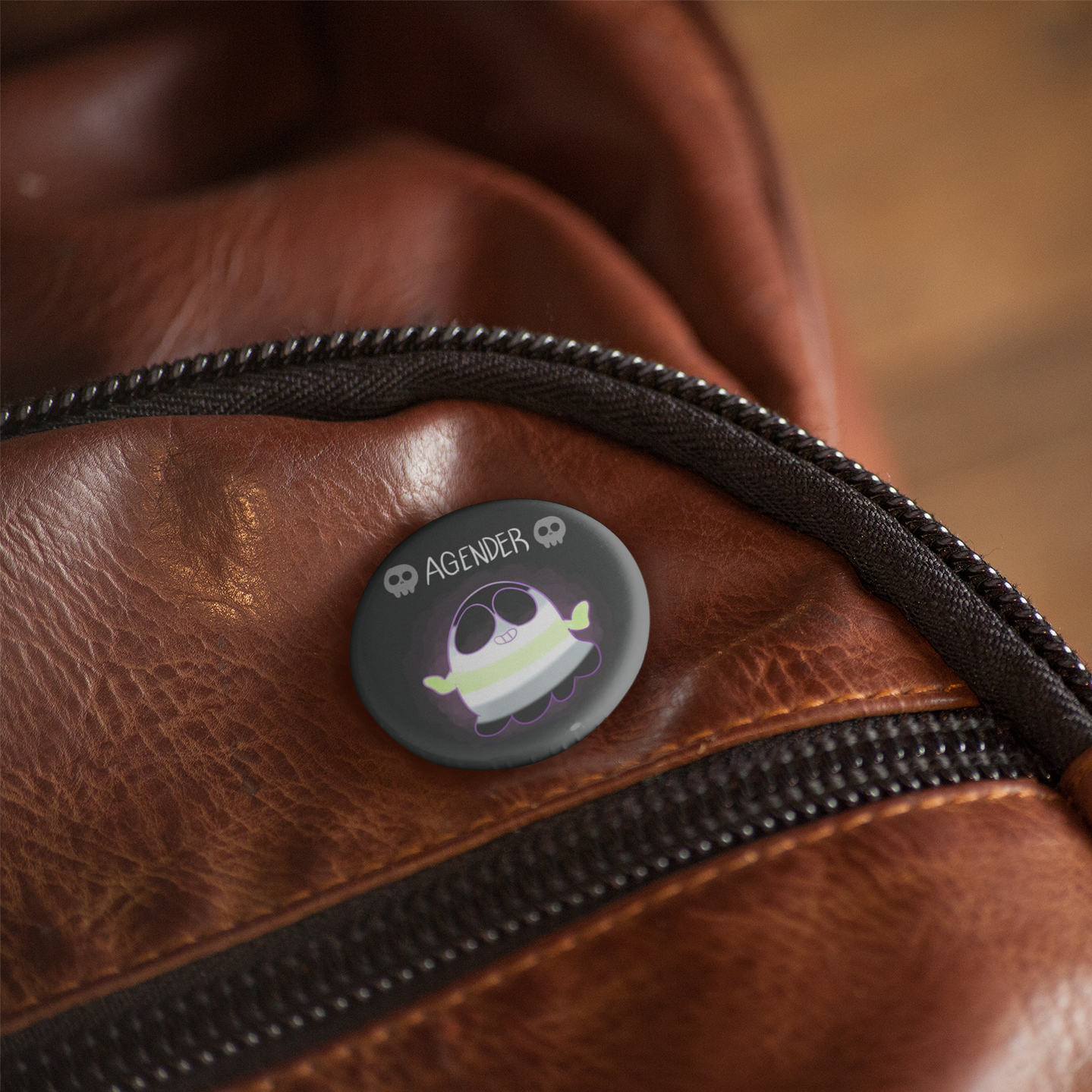 Cute Spooky Agender Pride Pin Badge Set