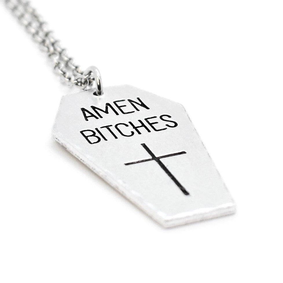 Morbid, Amen B*tches Crucifix, Coffin Necklace