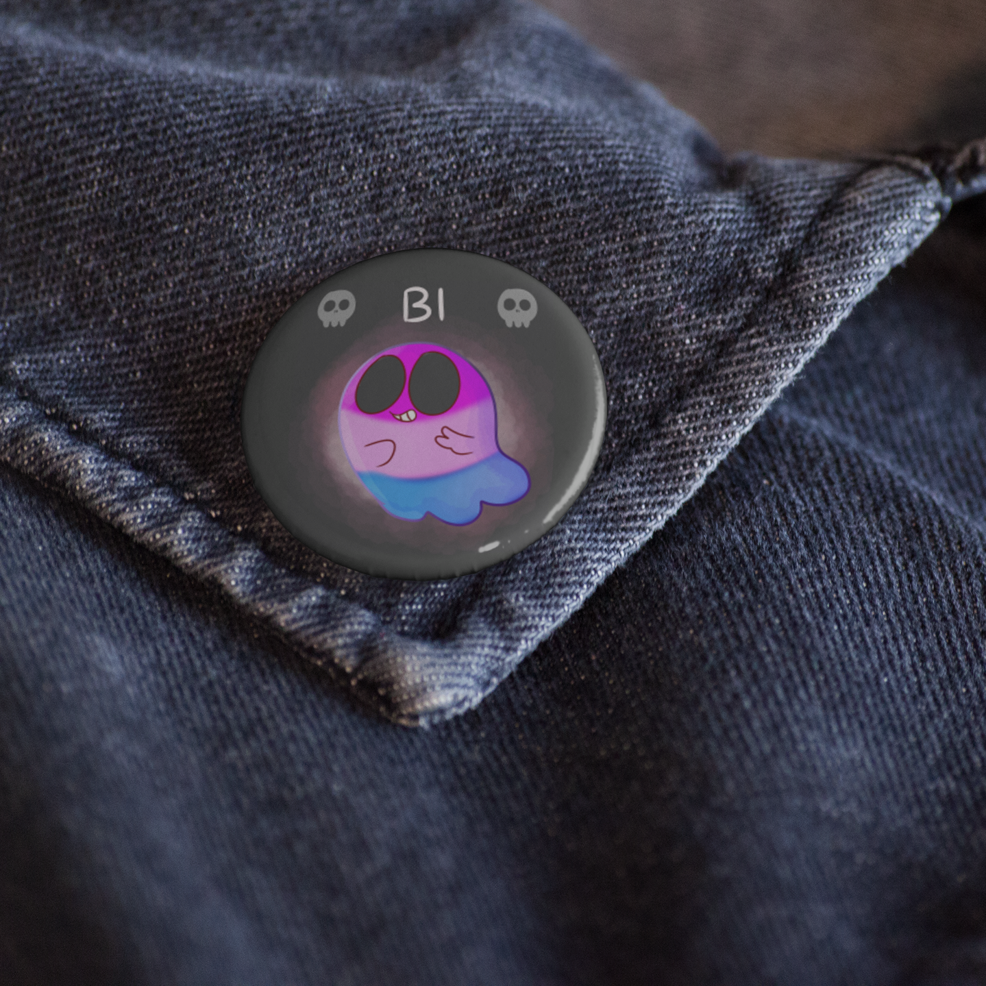 Cute Spooky Bisexual Pride Pin Badge Set