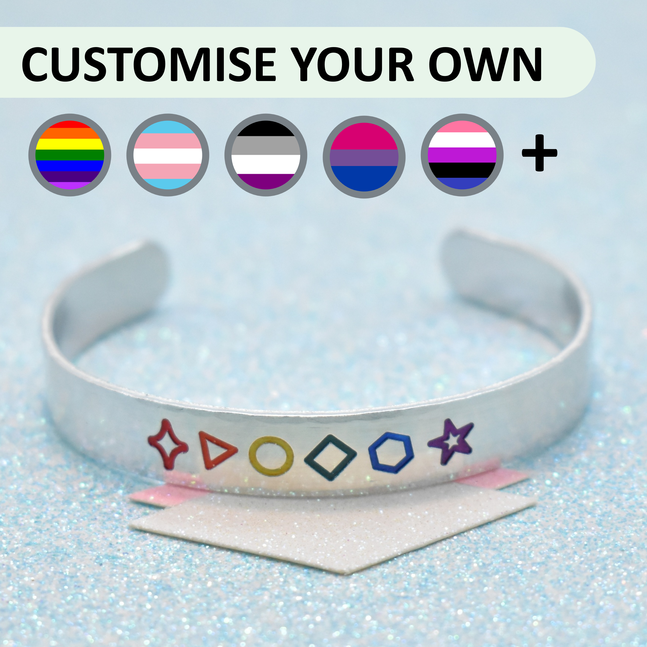 Geometric Artisan LGBTQ+ Pride Bracelet - Choice of Pride Flags