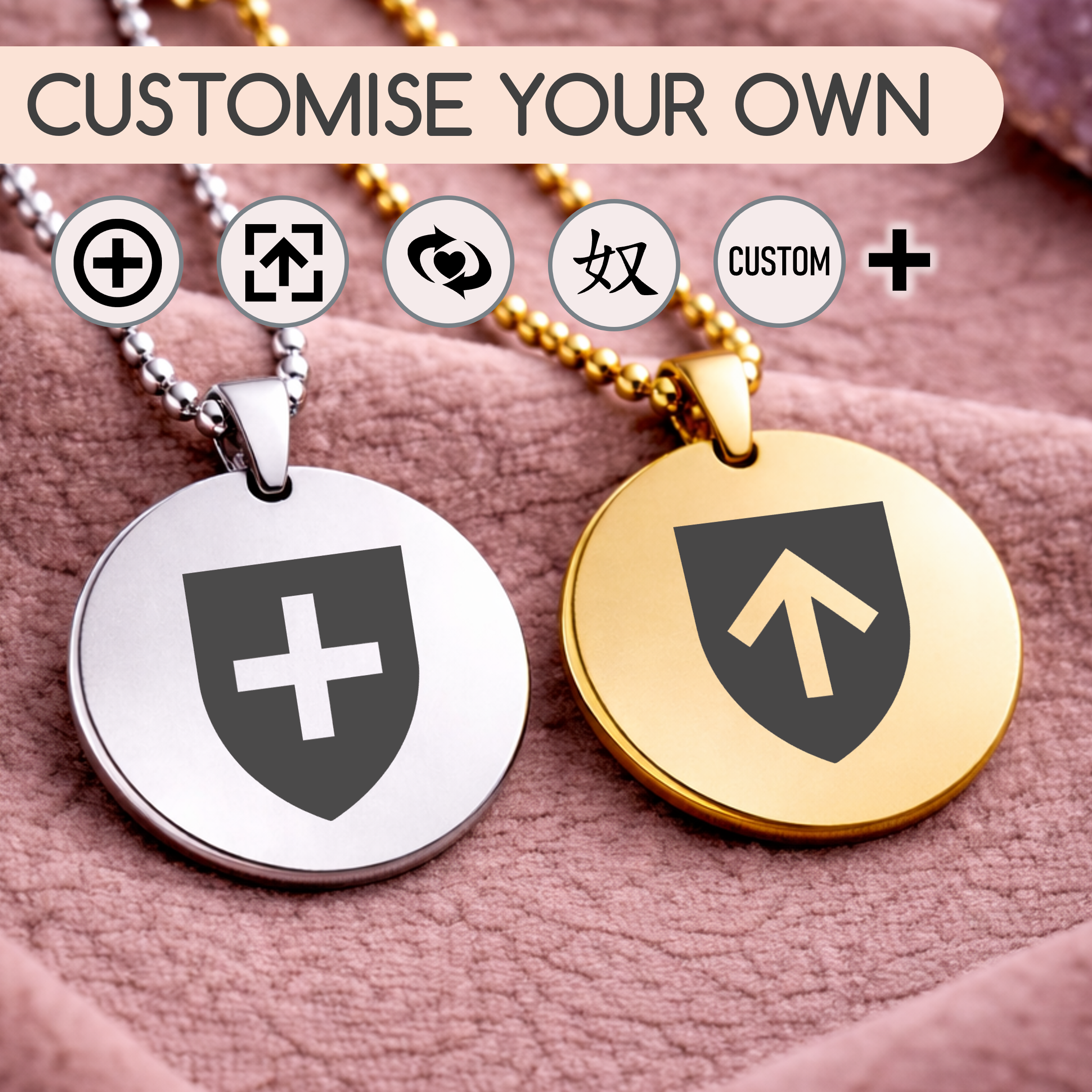 Custom Symbolic Dynamic Pendant Necklace — Single or Set (Adult 18+)