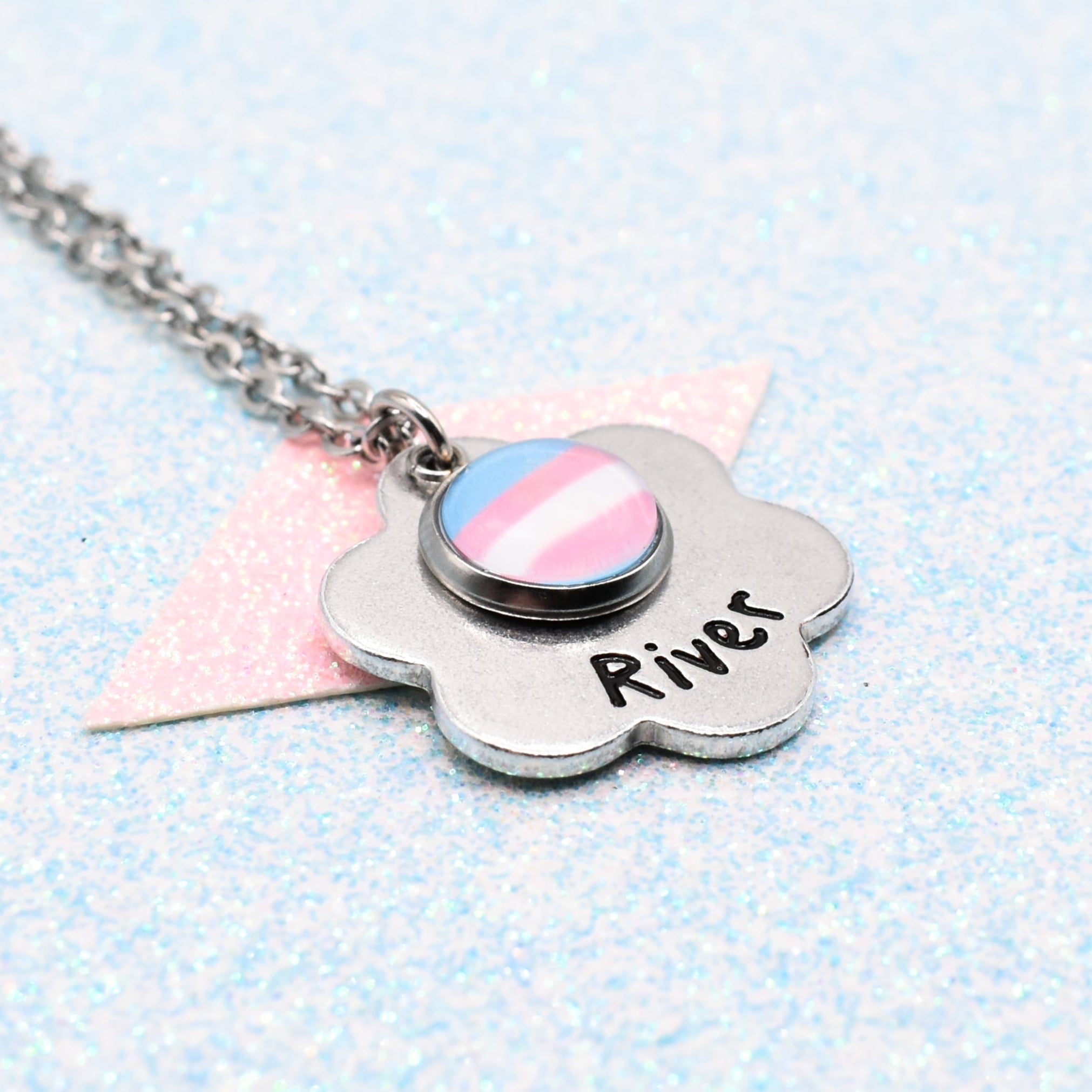 Personalised Floral, LGBTQ Pride Necklace