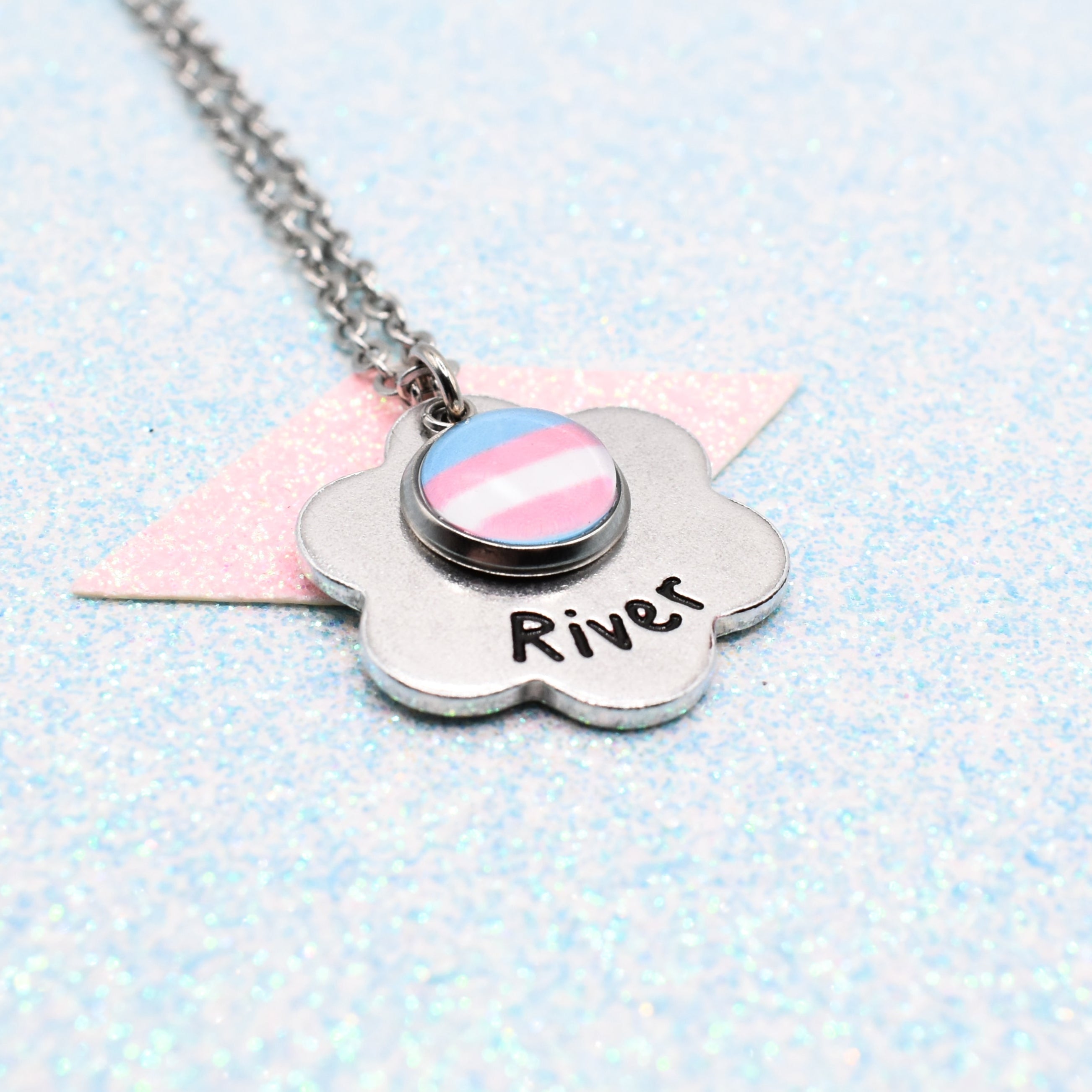 Personalised Floral, LGBTQ Pride Necklace
