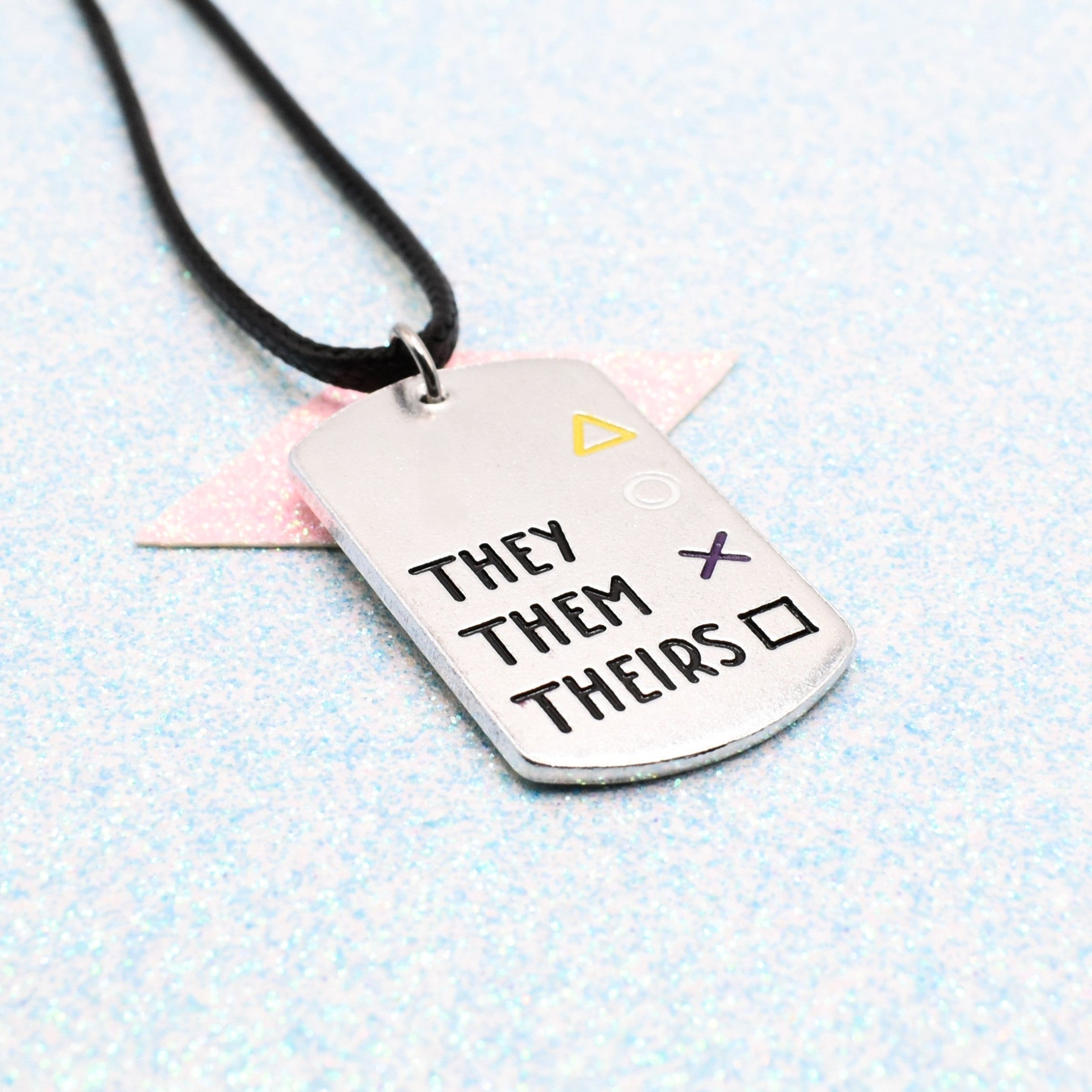 Custom Gamer Inspired, LGBTQ+ Pronoun Necklace - Personalise