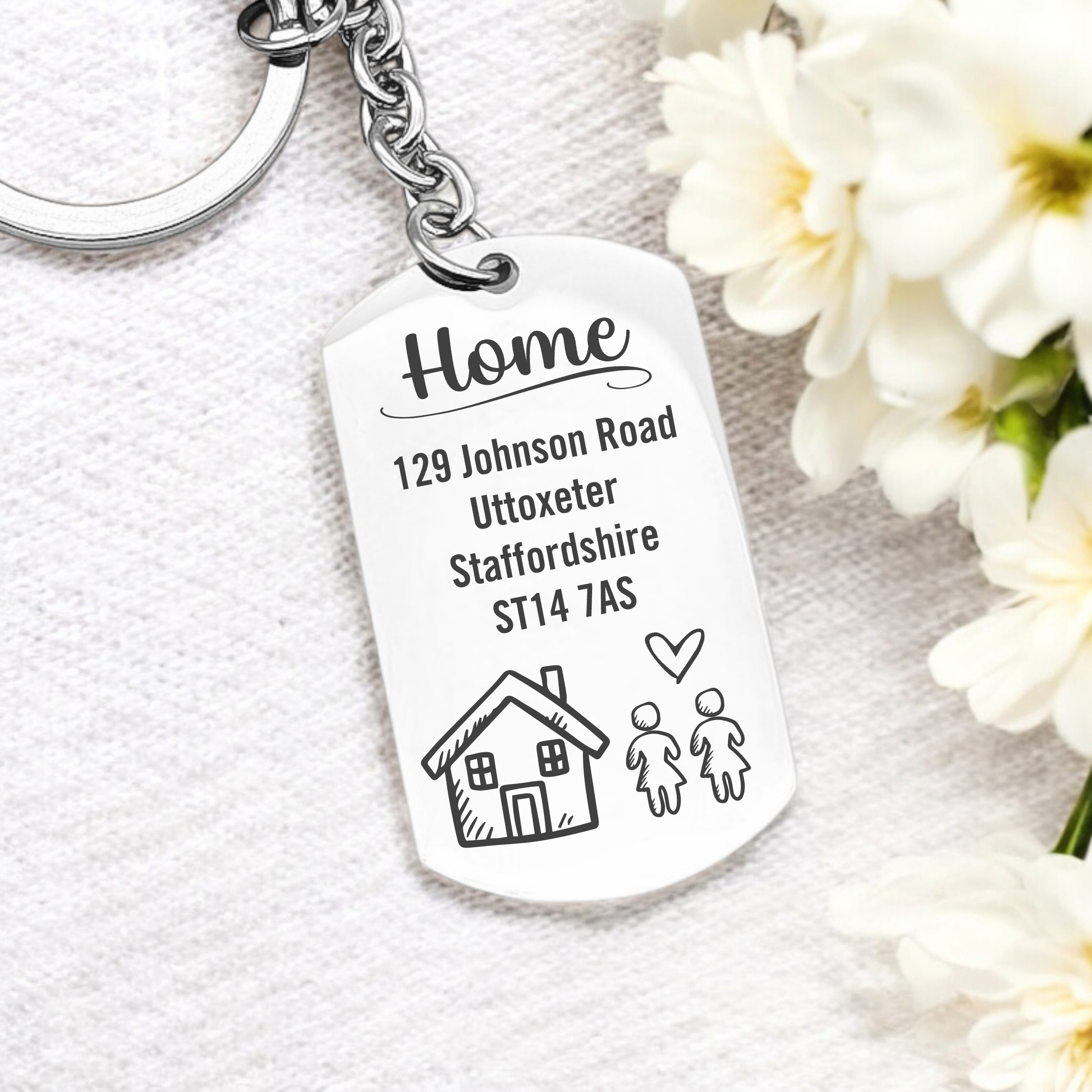 Personalised, LGBTQ+ New Home Key Ring