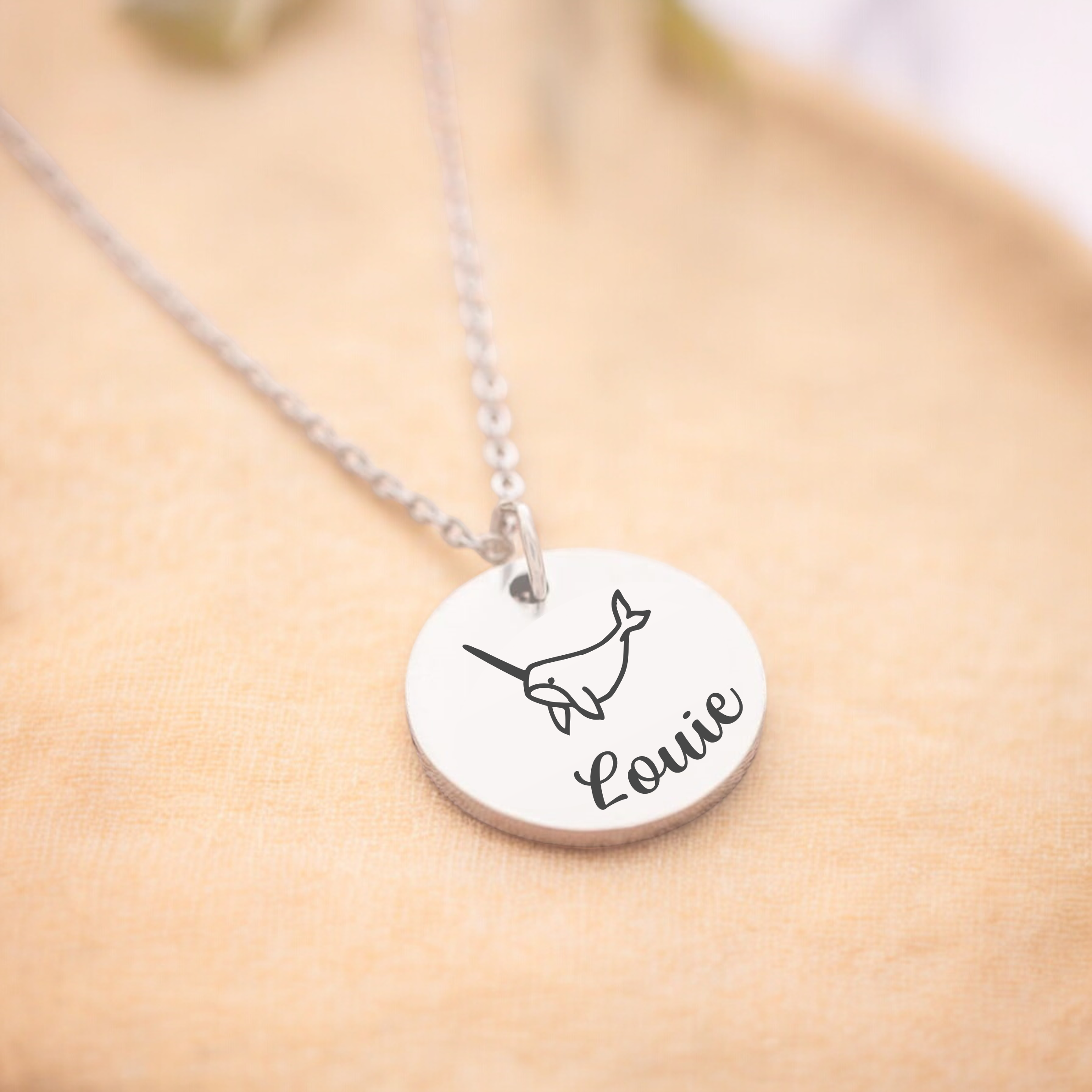 Personalised Narwhal Inspired Necklace