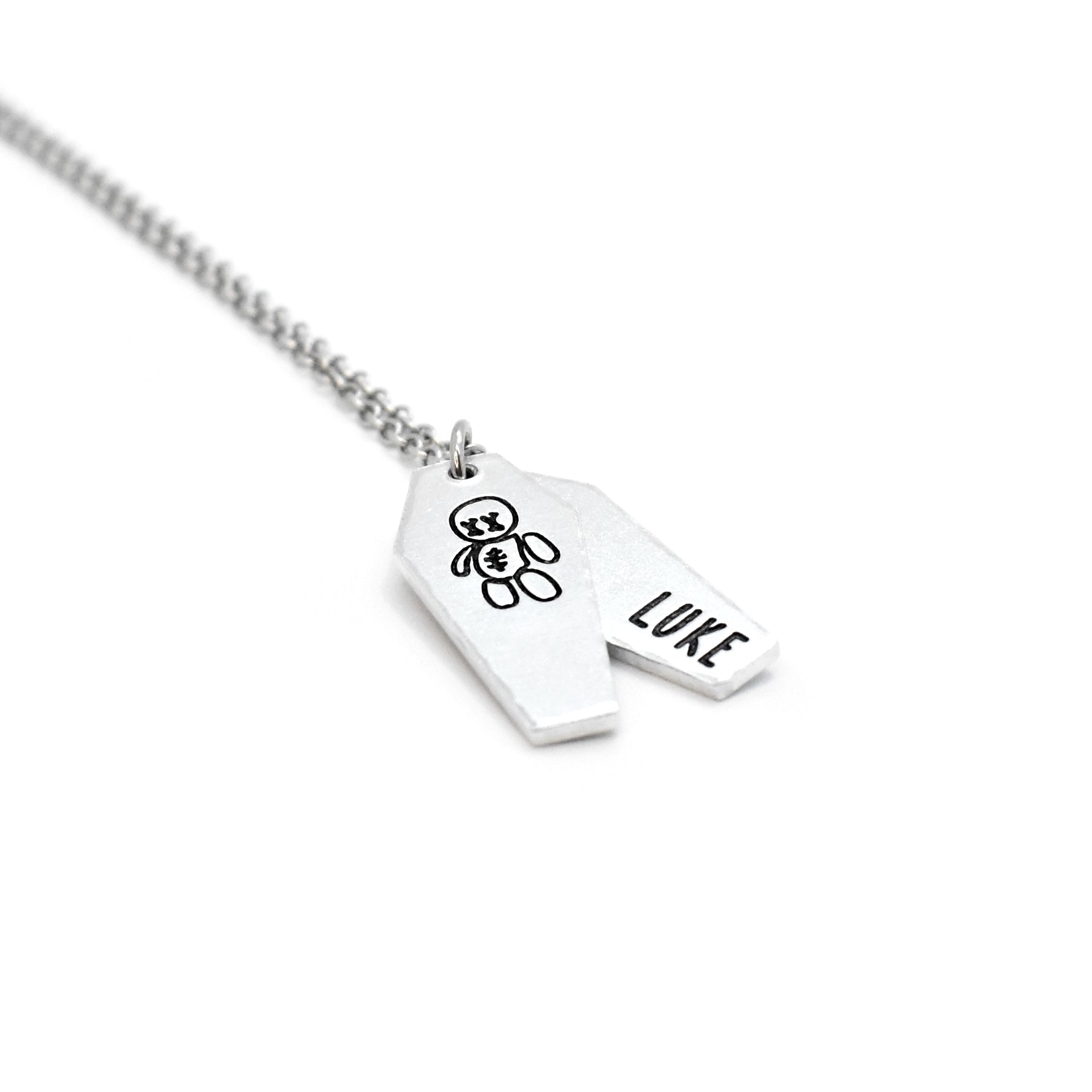 Cursed, Voodoo Doll Coffin Necklace