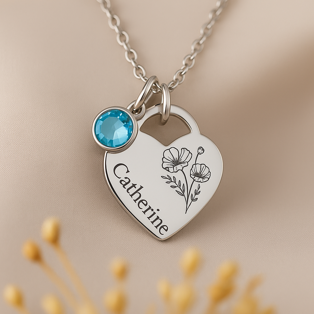 Love in Bloom – Personalised Birth Flower & Birthstone Necklace
