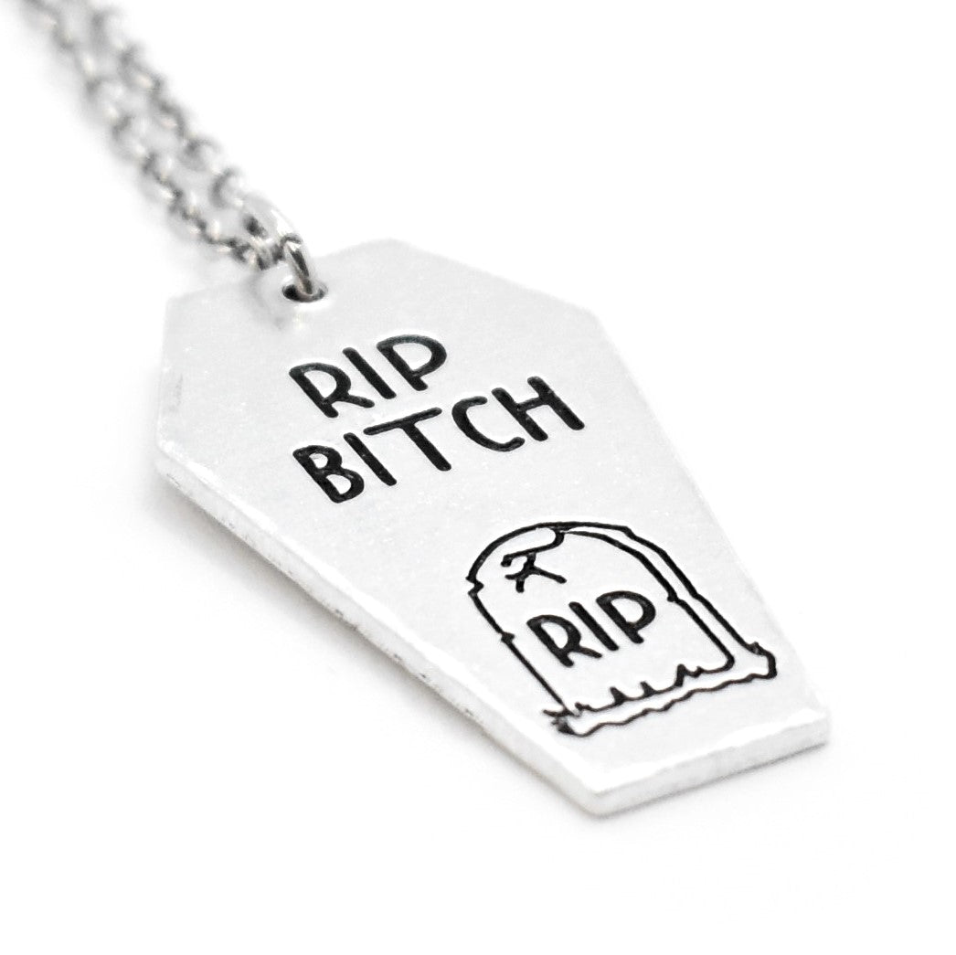 Morbid, RIP B*tch, Gravestone Coffin Necklace