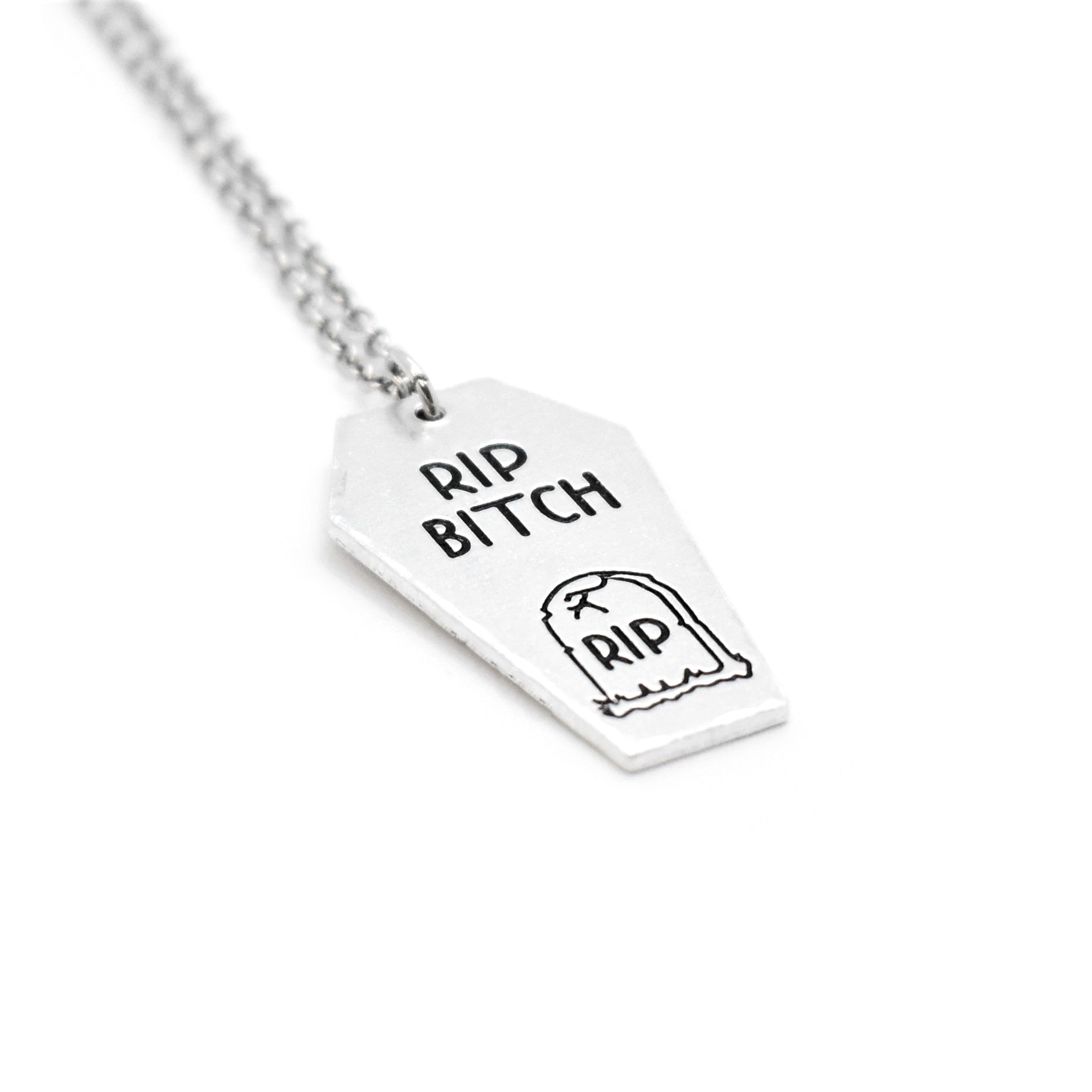 Morbid, RIP B*tch, Gravestone Coffin Necklace