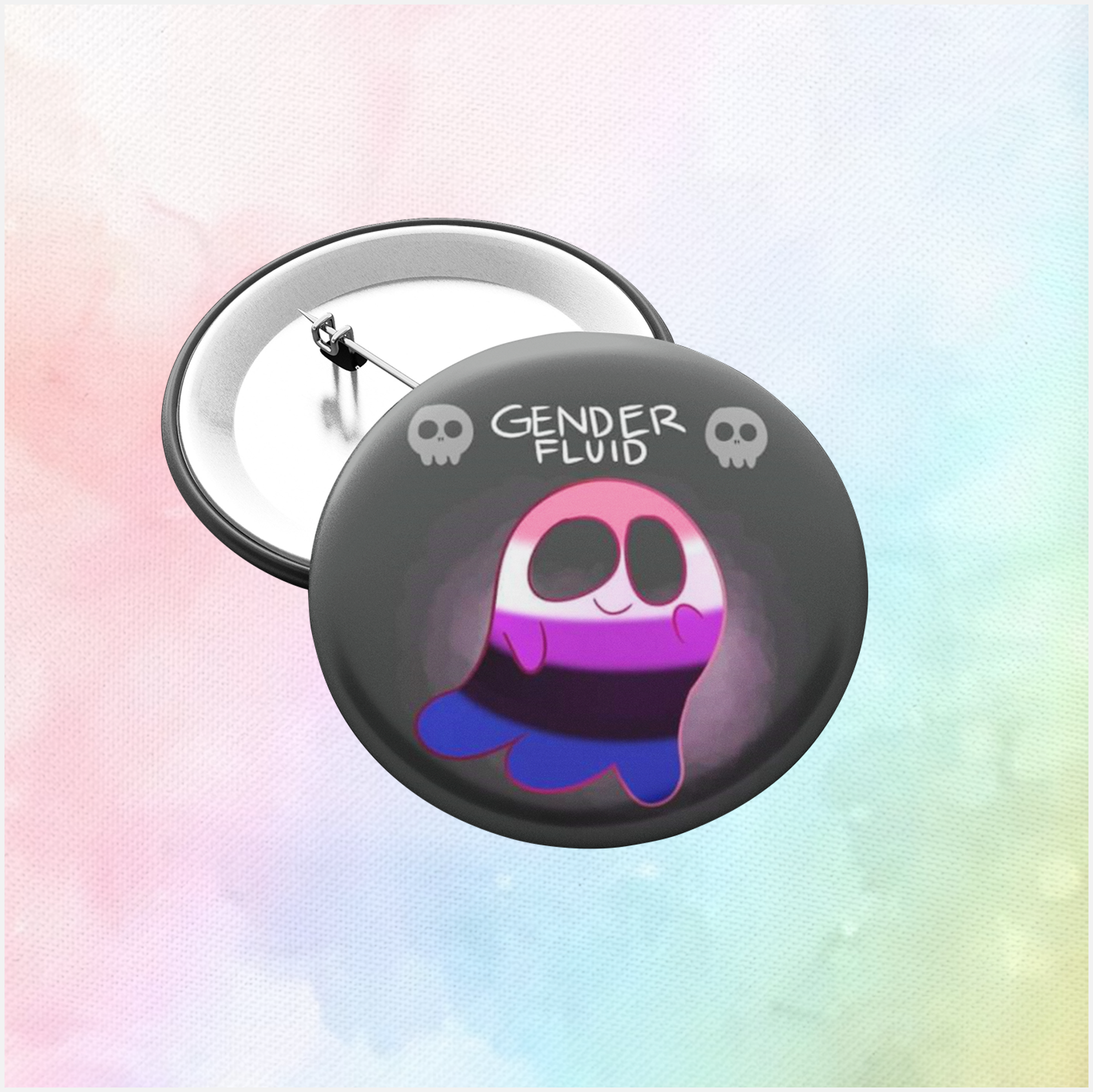 Gender Fluid Pride, Ghost Pin Badge
