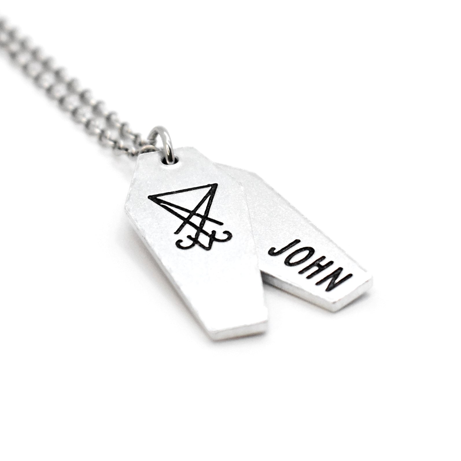 Cursed, Sigil of Lucifer Coffin Necklace