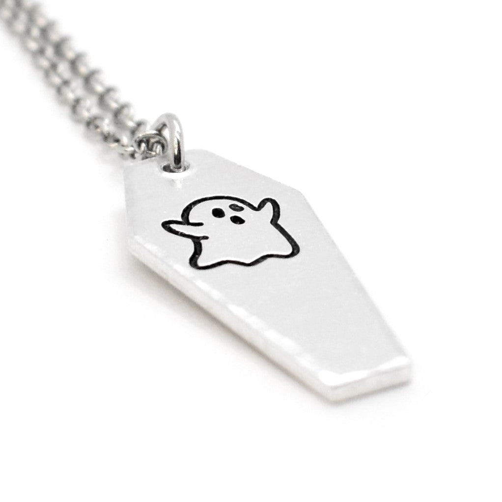 Macabre, Ghostly Coffin Necklace