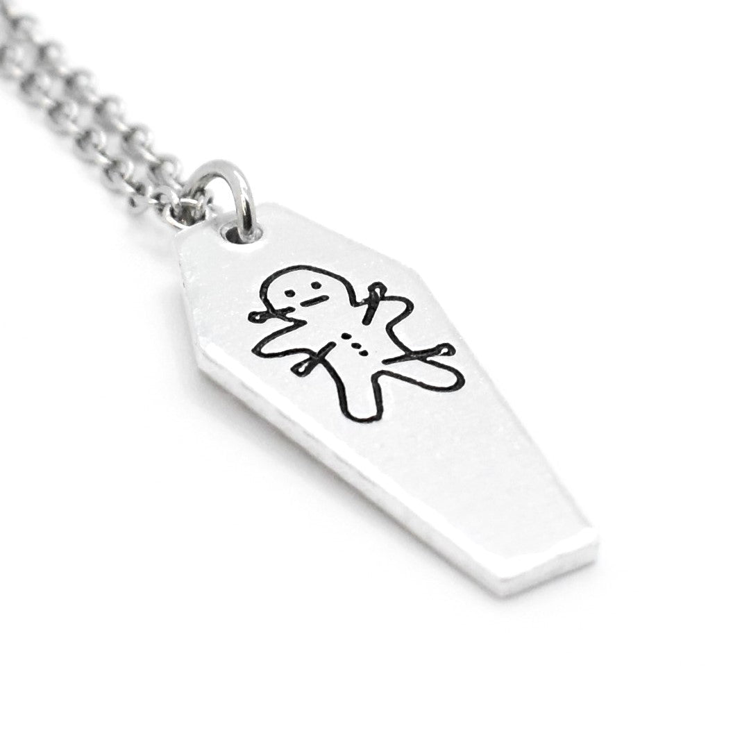 Macabre, Cursed Voodoo Doll Coffin Necklace